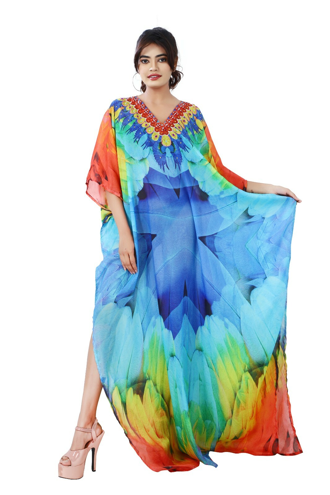 long silk kaftan