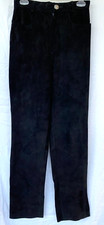 VTG 80s..PIONEER WEAR..SUEDE LEATHER..BLACK..HIGH RISE..MOM..PANTS..USA..8