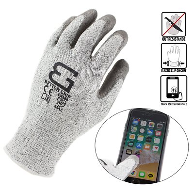 3 Pairs Cut Resistant Shell PU Coating Work Gloves,For Smart Phone -BGCRPU-WG