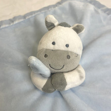 Carters Zebra Lovey Security Blanket Plush Satin Rattle Gray White Baby Comfort