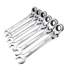 8mm-24mm Ratchet Spanner Combination Flexible Head Wrench Open End Ring Metric