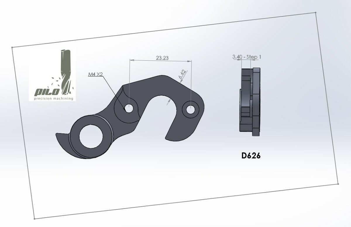 Gancio Deragliatore Posteriore Per Fuji Kestrel – Pilo D1090 In Alluminio 6061 T651