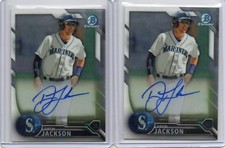 Two 2016 Bowman Chrome Drew Jackson Autograph RC Auto