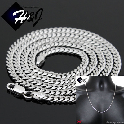 24''MEN SOLID 925 STERLING SILVER 3MM MIAMI CUBAN CURB LINK CHAIN NECKLACE*SN4
