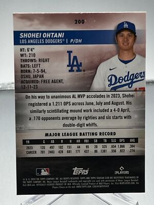 2024 Topps Stadium Club SHOHEI OHTANI CHROME #200 | eBay