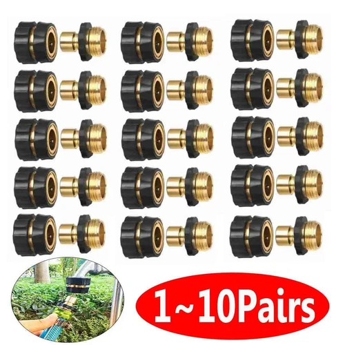 Garden Water Hose Quick Connect Fittings Faucet Adapter Disconnect RV Fits 3/4"