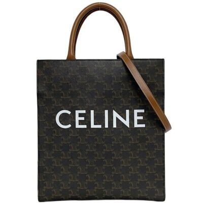 ○Celine 2Way Bag Vertical Cabas Large Brown Triomphe 191542Bzk