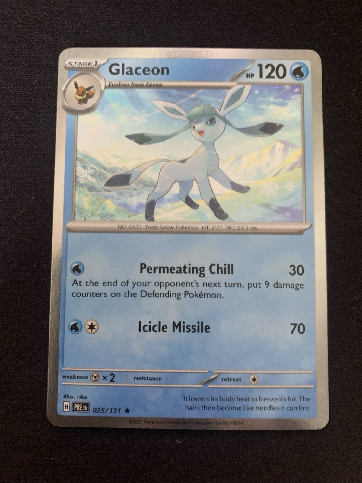 💥Pokemon TCG - Glaceon - 025/131 - Holo - Rare - Prismatic Evolutions (NM)💥