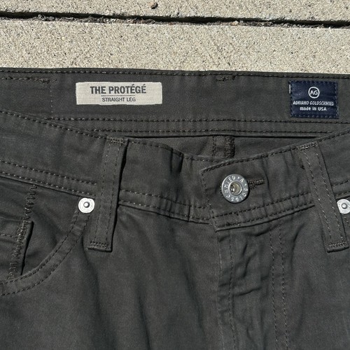 Adriano Goldschmied Jeans Mens 33x33 Dark Green Protege Straight Leg USA Made - Picture 5 of 14