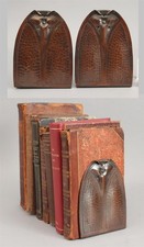 Pair Antique Signed ROYCROFT Arts & Crafts Hand-Hammered Copper Bookends, NR