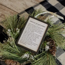 Sign Ornament, Christmas Decor, Miracle on 34th Street