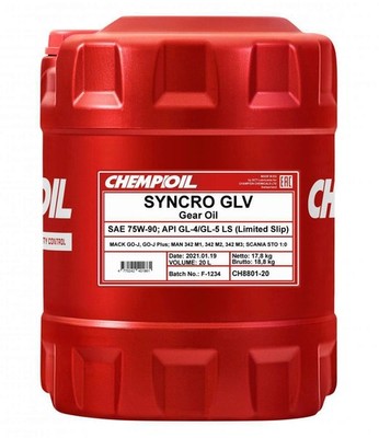 20L Chempioil Syncro GLV 75W-90 GL-5 Getriebeöl API GL-4 MAN 342 M1 M2 M3