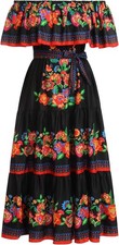 Women's Off Shoulder Floral Mexican Dress Sleeveless Summer Beach Maxi Long XL