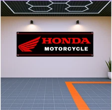 Honda Motorcycle Flag Banner 71x24" – Garage Decor & Gift for Fans