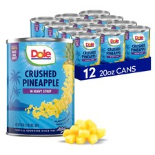 Canned Fruit, Crushed Pineapple in Heavy Syrup, Gluten Free, Pantry Staples, ...