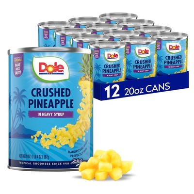 Canned Fruit, Crushed Pineapple in Heavy Syrup, Gluten Free, Pantry Staples, ...