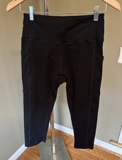 Stelle High Rise Black Leggings Yoga Pants M Deep Side Pockets