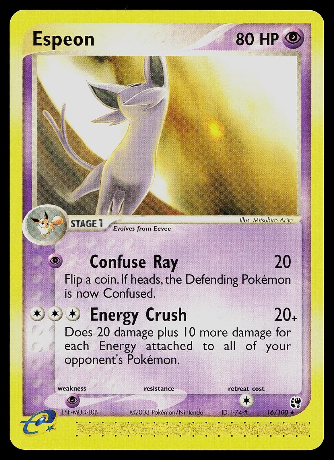 Pokemon Card - Espeon Sandstorm 16/100 Rare