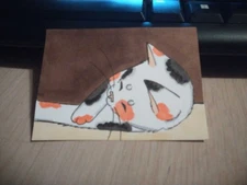 ACEO Original Mixed Media Painting Art Card ATC Cat 70