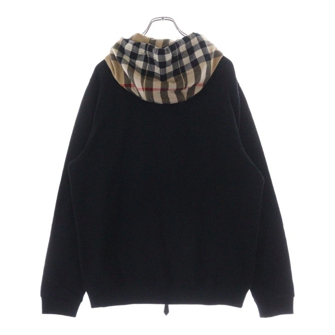Felpa con cappuccio Burberry check cappuccio cotone zip nero 8060705 usata fbee61