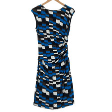 Karen Kane Women's Multicolor Rayon Sleeveless Side Stretch A-Line Dress Medium