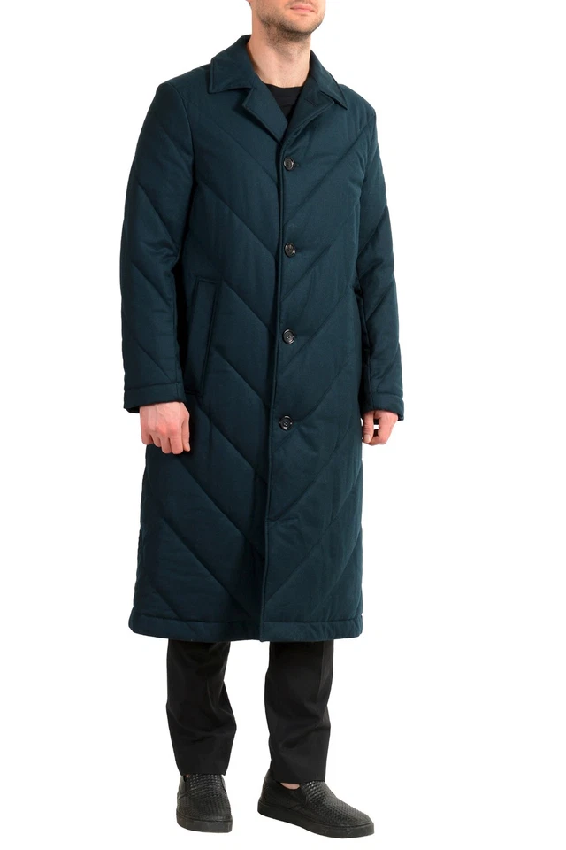 Hugo Boss Men's "Dwight_Pad" Deep Green Slim Fit Wool Coat US S IT 48 - Image 2 of 4