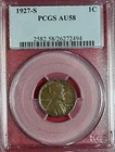 1927-S LINCOLN CENT PCGS AU58