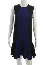 Stella McCartney Women Shift Dress Black Sleeveless Crew Neck Size 42