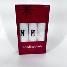 Target Embroidered Handkerchiefs "M" 2004 NEW Gift Set 100 Cotton