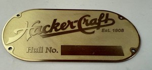 Hacker Craft Hull Plate  3-1/2" , 1/32" Brass, Reproduction