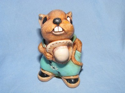 Pendelfin Brown Father Mouse Turquoise Made In Burnley England Stoneware