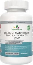Calcium Magnesium Zinc and Vitamin D Plus Vitamin K2 MK-7 Supplement - 180 Vegan