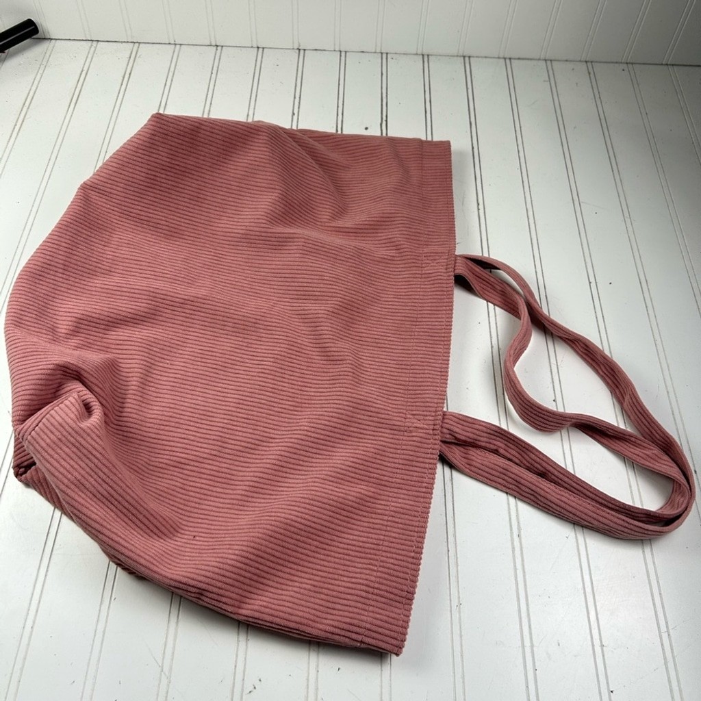 Sézane Rue Saint-Fiacre Large Pink Corduroy Tote Bag View 5