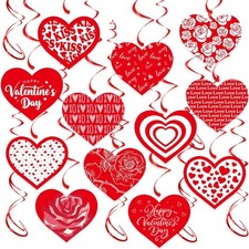 Valentine Hanging Swirls 30PCS Heart Ceiling Decorations Party Supplies