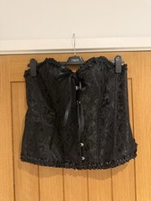 Ladies Black Burlesque Basque Corset Top Size 16/18 Worn Once