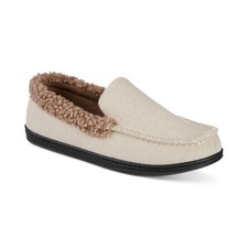 Isotoner Moccasin Slippers Mens Gel Memory Foam Indoor Outdoor Beige LG 9.5-10.5