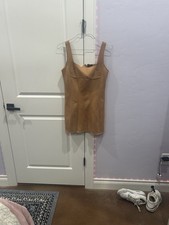Forever 21 Tan  Cocktail Leather Material Dress size L