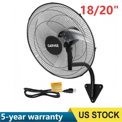 Industrial Wall Mount Fan Oscillating Metal Fan 18'' / 20'' 3 Speed Ventilation