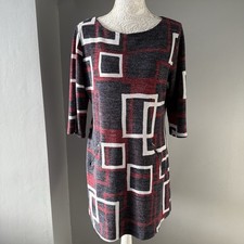 Vegas Collection Geometric Shift Dress with Zip Pockets - Size L