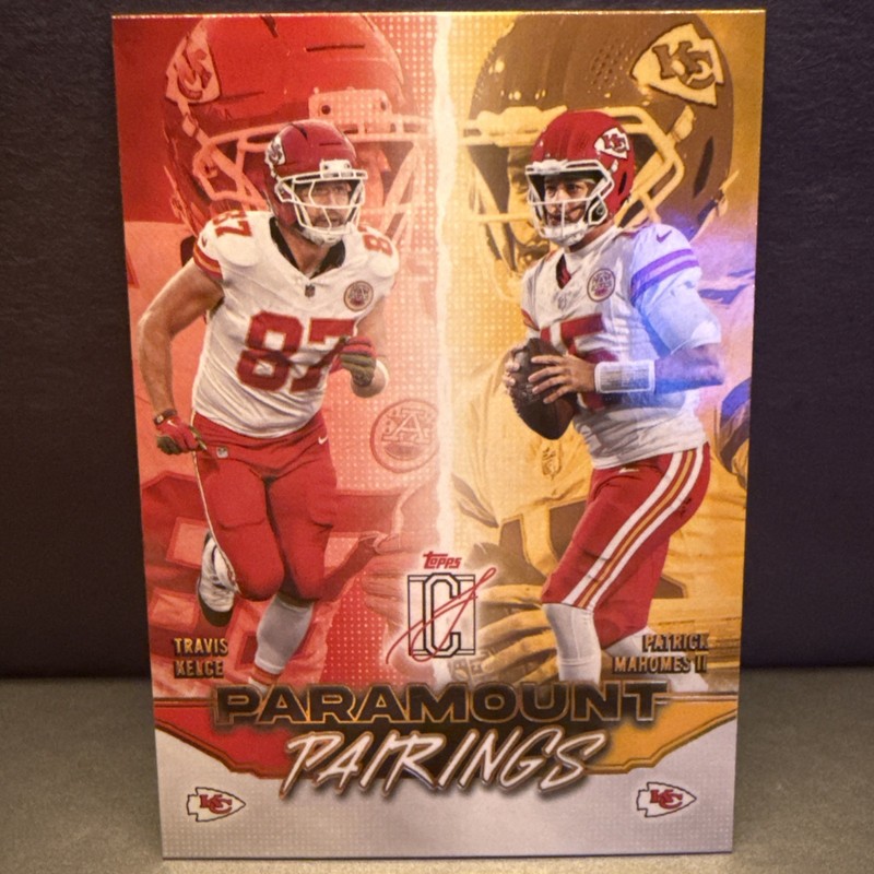 Topps 2025 Composite Paramount Pairings Travis Kelce Mahomes II PP-11 Chiefs