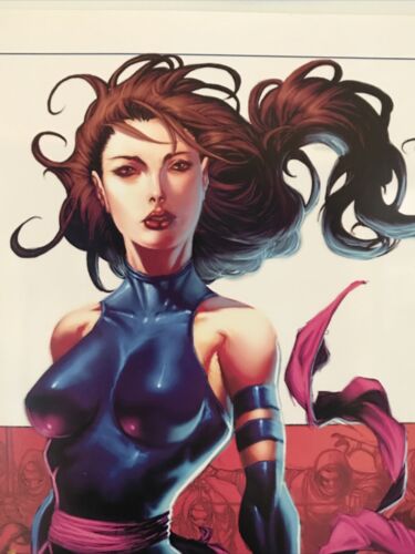 Harvey Tolibao Comic Artwork Poster X-men Psylocke Deathwish Limited Signed - Picture 2 of 7