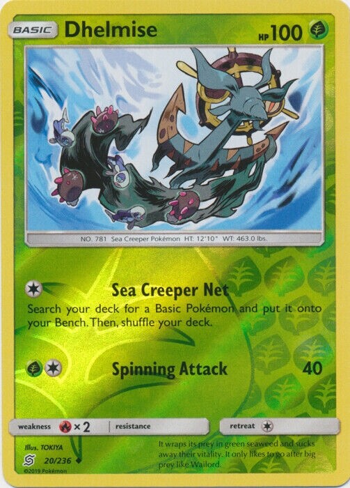 Pokémon  - Dhelmise - 20/236  - Reverse Holo - Unified Minds - NM/M