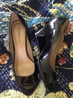 Bandalino Black Patent & Fabric Open Toe Wedge Heels Great Condition Sz.9.5 U.S. — photo 8