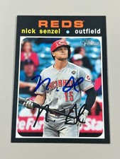 Nick Senzel Signed 2020 Topps Heritage Card #482 COA SP Cincinnati Reds