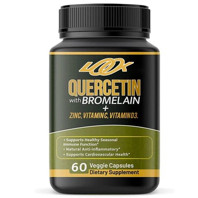 Quercetin contains 500 milligrams of vitamin C and 60 capsules of bromelain zinc
