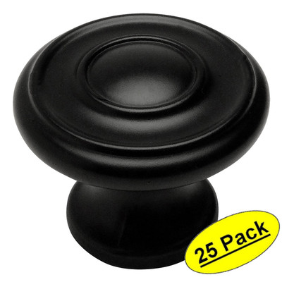 *25 Pack* Cosmas Cabinet Hardware Flat / Matte Black Ring Knobs #6211FB