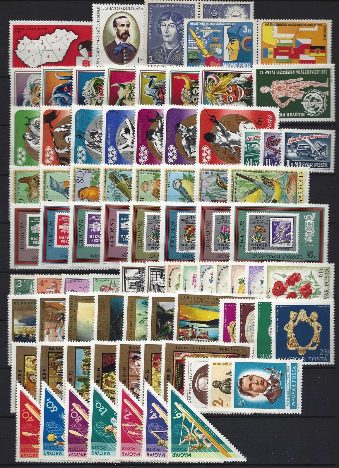 Hungary 1973 Complete Year Set Stamps with Blocks MNH Collection