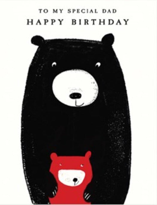 Bear Special Dad Happy Birthday Card - The Art File Greeting Card Made in the UK
