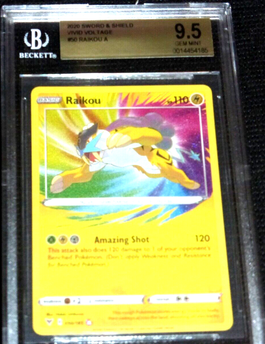 RAIKOU 50/185 VIVID VOLTAGE Pokemon- AMAZING RARE HOLO- MINT-PACK FRESH