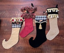 Christmas Stockings  Set of 4 Custom Tailored 18 inch with Trim Detail